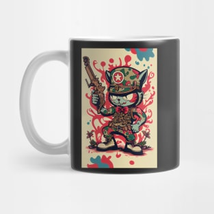 Trippy Cat with Gun Mug